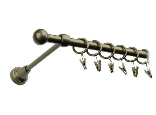 Karnisz pojedynczy motyw kuty Ø16, 120 cm stare złoto kulka