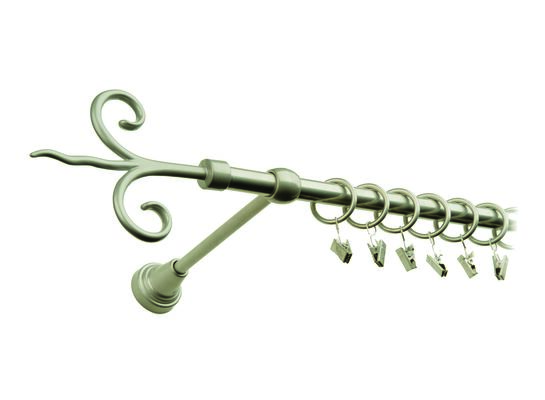 Karnisz pojedynczy motyw kuty Ø16, 160 cm satyna fantazja