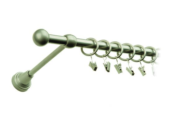 Karnisz pojedynczy motyw kuty Ø16, 160 cm satyna kulka