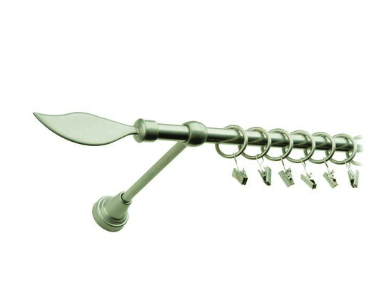 Karnisz pojedynczy motyw kuty Ø16, 160 cm satyna płomyk