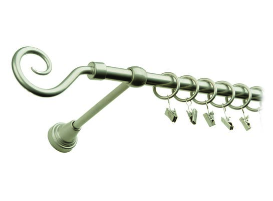 Karnisz pojedynczy motyw kuty Ø16, 240 cm satyna hak