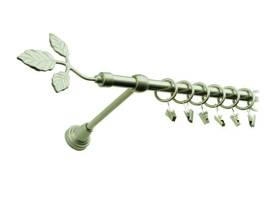 Karnisz pojedynczy motyw kuty Ø16, 240 cm satyna liść