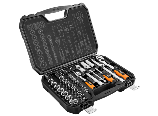 Zestaw kluczy nasadowych 1/2", 1/4" 73 sztuki CrV NEO