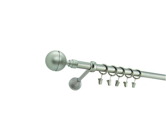 Karnisz pojedynczy ZEUS Ø19, 160 cm kula satyna