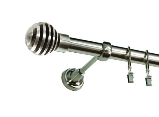 Karnisz pojedynczy ZEUS Ø25, 200 cm luka nikiel