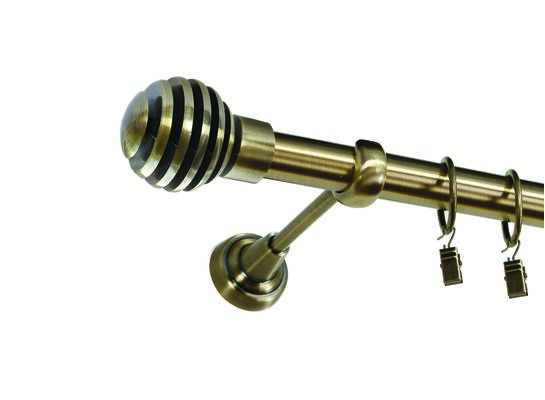 Karnisz pojedynczy ZEUS Ø25, 240 cm luka złoto