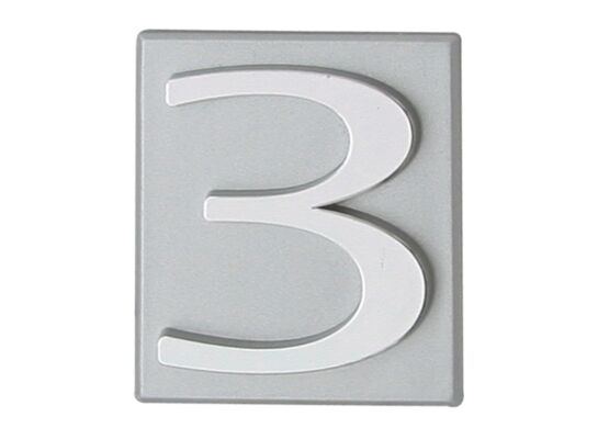 Cyfra "3" INV srebrna