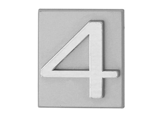 Cyfra "4" INV srebrna