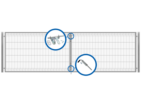 Brama dwuskrzydłowa 3D ocynk 400 x 120 cm komplet Polbram