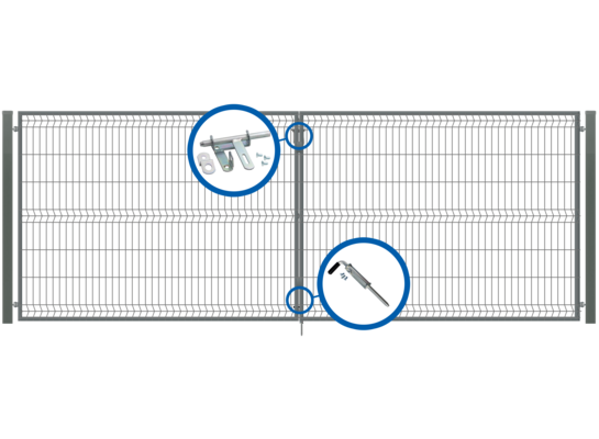 Brama dwuskrzydłowa 3D ocynk antracyt struktura 400 x 150 cm komplet Polbram
