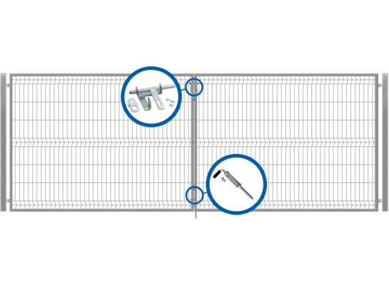 Brama dwuskrzydłowa 3D ocynk 400 x 150 cm komplet Polbram