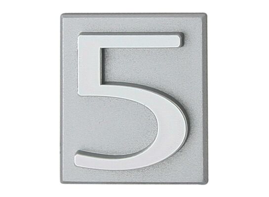 Cyfra "5" INV srebrna