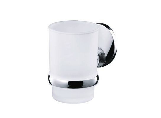 Szklanka z podstawką Emotion chrom/satyn, nikiel