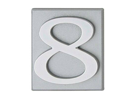 Cyfra "8" INV srebrna