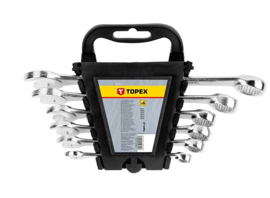 Klucz płasko - oczkowy 8 - 17 mm, zestaw 6 sztuk TOPEX