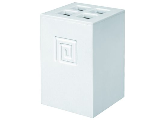 Pojemnik na szczoteczki Meander biały