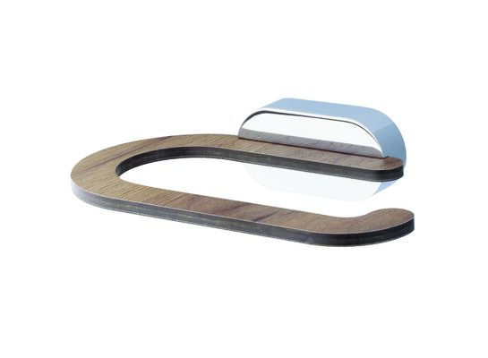 Uchwyt WC prosty Bergen drewno/chrom