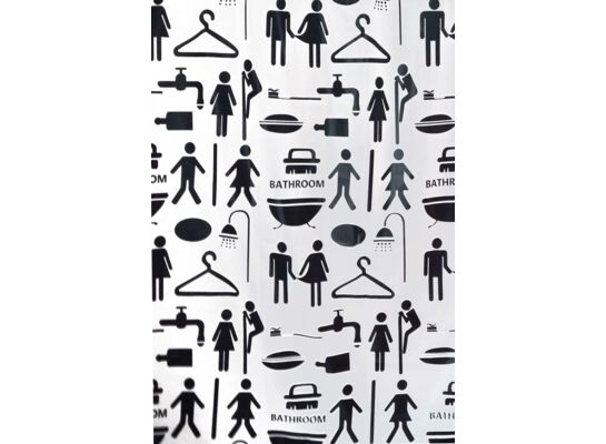 Zasłonka Peva Couple czarno-biały