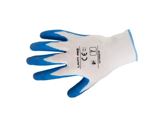 Rękawice ochronne lateksowe LAHTI PRO niebiesko-białe 9