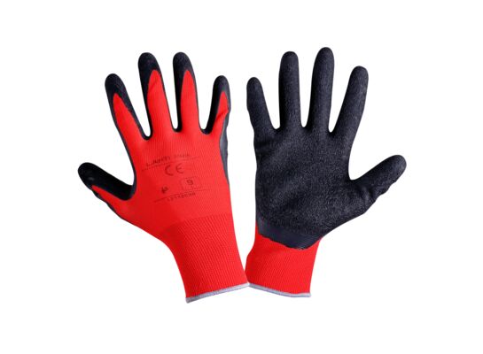 Rękawice ochronne lateks LAHTI PRO czarno-czerwone 10