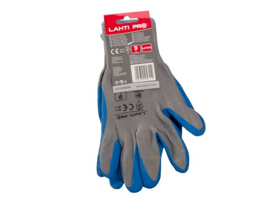 Rękawice ochronne lateks LAHTI PRO niebiesko-szare 7