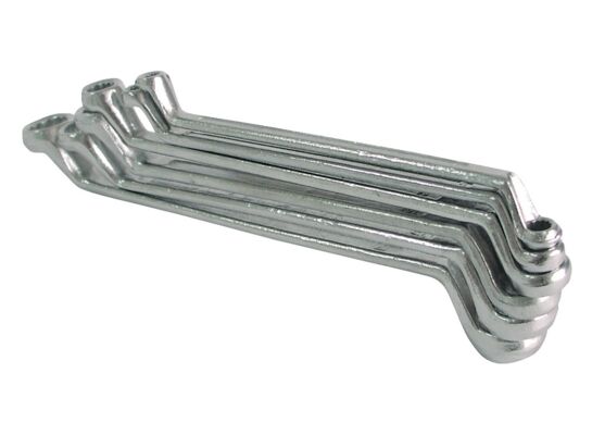 Klucze oczkowe odgięte MEGA komplet 8 sztuk, (6-22 mm)