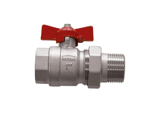Zawór kulowy ze śrubunkiem z pokrętłem motylkowym 1" GW/GZ Invena 