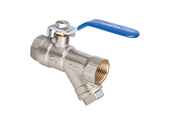 Zawór kulowy z filtrem z dźwignią stalową 1" GW Invena Prov