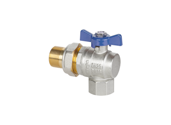 Zawór kulowy kątowy ze śrubunkiem z pokrętłem motylkowym 1" GW/GZ Invena Prov 