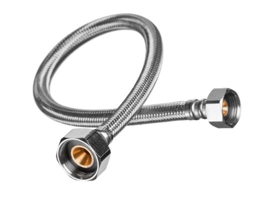 Wężyk w oplocie ze stali nierdzewnej 1/2" x 3/4" 40 cm GW Invena 