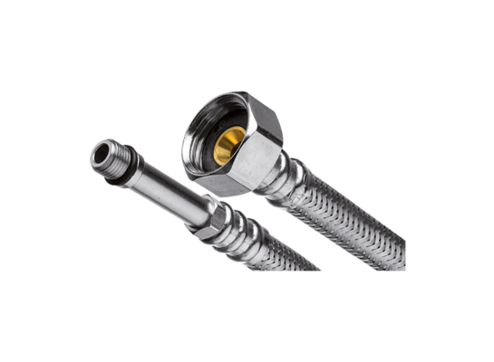 Wężyk w oplocie ze stali nierdzewnej z długą końcówką 1/2" x M10 50 cm GW/GZ Invena