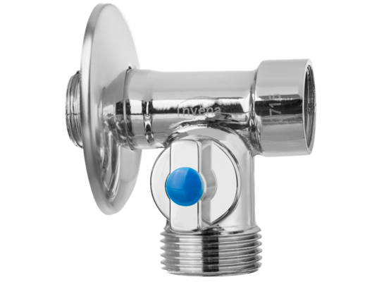 Zawór kulowy trójdrogowy 1/2" x 3/4" x 1/2" Invena 