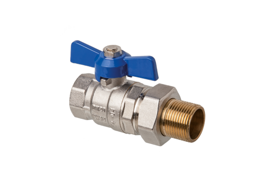 Zawór kulowy ze śrubunkiem typ ciężki z pokrętłem motylkowym 3/4" GW/GZ Invena Prov 