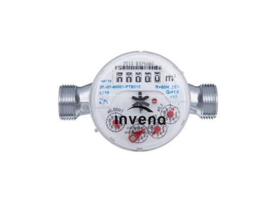 Wodomierz jednostrumieniowy woda zimna 1/2" bez śrubunków 1,6 mᶟ Invena