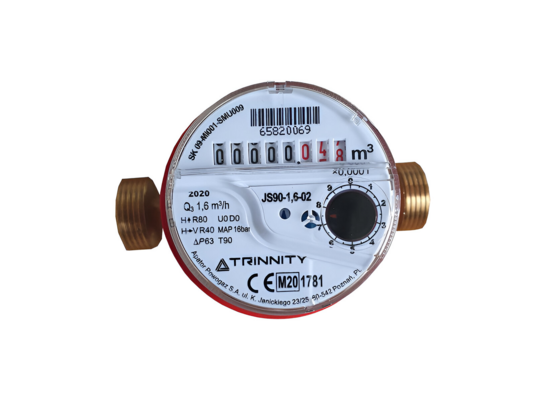 Wodomierz jednostrumieniowy woda ciepła 3/4" bez śrubunków 4 mᶟ Invena 