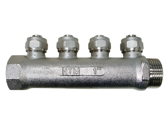 Rozdzielacz pojedynczy ze złączkami do rur PEX 4 odejścia Invena Prov