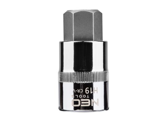 Końcówka sześciokątna na nasadce 1/2", H19 x 55 mm NEO