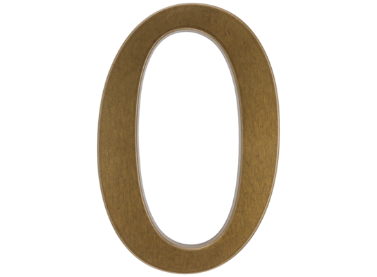 Cyfra aluminiowa "0" 190 mm brąz transparent