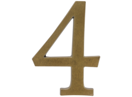 Cyfra aluminiowa "4" 190 mm brąz transparent