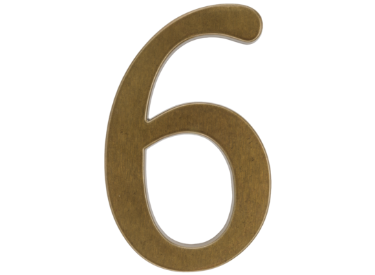 Cyfra aluminiowa "6/9" 190 mm brąz transparent