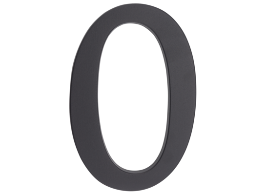 Cyfra aluminiowa "0" 190 mm grafit