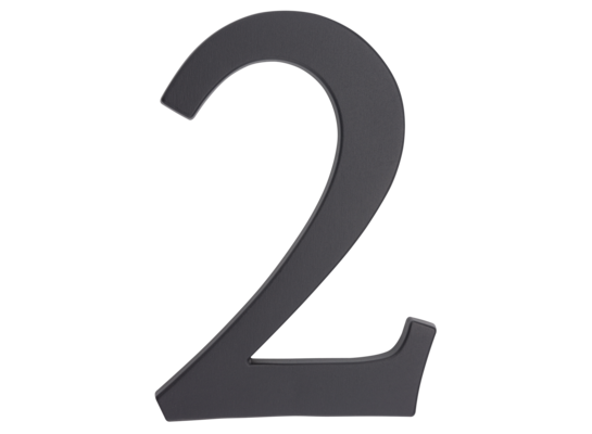 Cyfra aluminiowa "2" 190 mm grafit