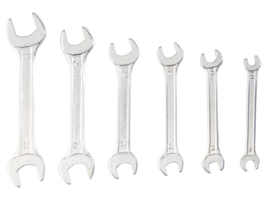 Klucz płaski dwustronny 6 - 17 mm, zestaw 6 sztuk Top Tools
