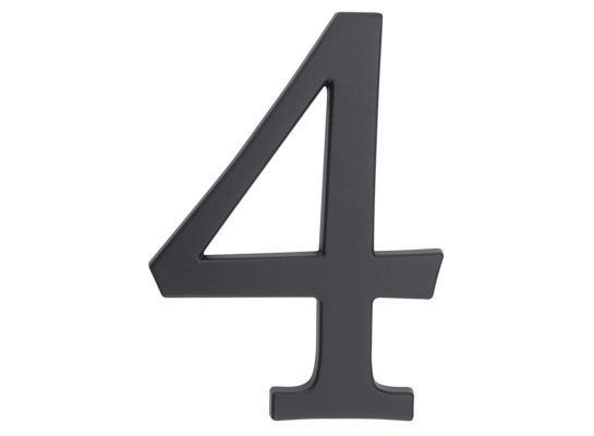 Cyfra aluminiowa "4" 190 mm grafit