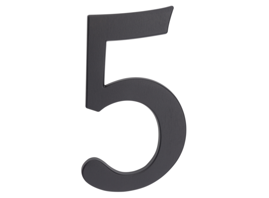 Cyfra aluminiowa "5" 190 mm grafit