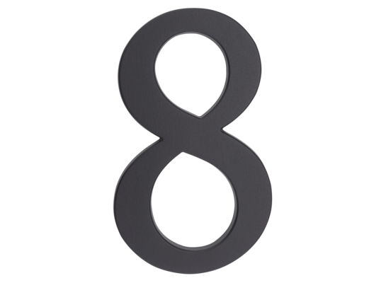 Cyfra aluminiowa "8" 190 mm grafit