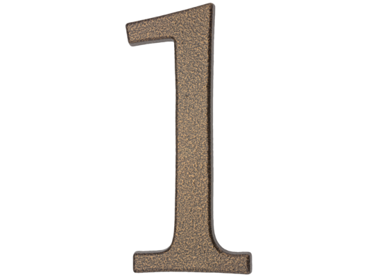 Cyfra aluminiowa "1" 190 mm złoty brąz