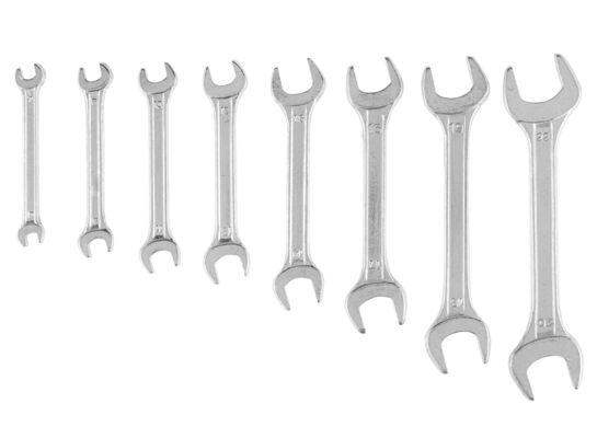 Klucz płaski dwustronny 6 - 22 mm, zestaw 8 sztuk Top Tools