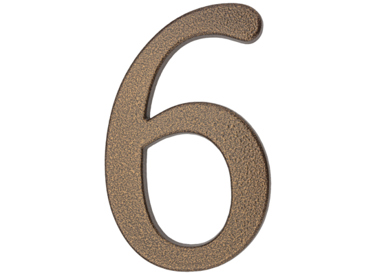 Cyfra aluminiowa "6/9" 190 mm złoty brąz