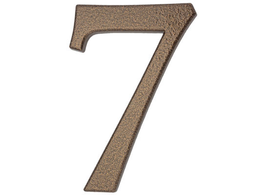Cyfra aluminiowa "7" 190 mm złoty brąz